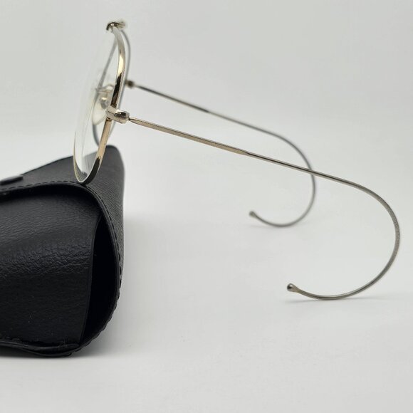 *SOLD*Tasco 1135P Shooter Gold Frame Clear Glass Lens Aviator Sunglasses w/ Case - Picture 3 of 15